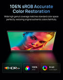 16.1" Portable USB Monitor 1920×1080p 144Hz, HDR, 106% sRGB, Ultra-Thin with Carrying Bag, for Laptop/PC/Mac/PS3/PS4/PS5/Xbox