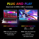 18.5" Portable USB Monitor 1920x1080p 120Hz, USB-C/HDMI, IPS, 100% sRGB, HDR, for Laptop/Desktop/Phone/PS5/Xbox