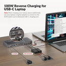 USB-C KVM Docking Station for 2 Laptops, Dual 4K Display, 11-in-1 with 100W PD, 1Gbps LAN & EDID Emulation