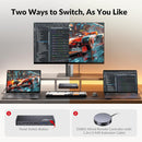 USB-C KVM Docking Station for 2 Laptops, Dual 4K Display, 11-in-1 with 100W PD, 1Gbps LAN & EDID Emulation