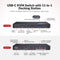 USB-C KVM Docking Station for 2 Laptops, Dual 4K Display, 11-in-1 with 100W PD, 1Gbps LAN & EDID Emulation