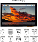 Waveshare 4.3-inch LCD Touch Screen for Raspberry Pi 5/4B/3B+/3A+/3B/2B/B+/A+ 800 × 480 IPS