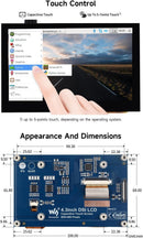 Waveshare 4.3-inch LCD Touch Screen for Raspberry Pi 5/4B/3B+/3A+/3B/2B/B+/A+ 800 × 480 IPS