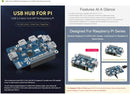 Waveshare USB 3.2 Gen1 HUB HAT for Raspberry Pi 4 with 4x USB 3.2 Gen1 Ports Up to 5 Gbps